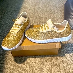 Sparkly gold sneakers